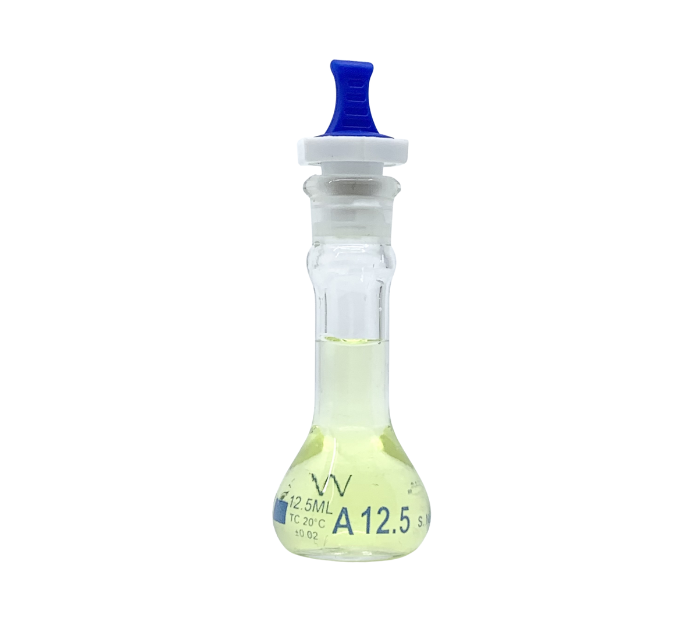 Serialized and Certified Volumetric Flask, Class A, Wide Mouth, With Polyethylene Stopper, Odd Sizes, As Per USP Standards