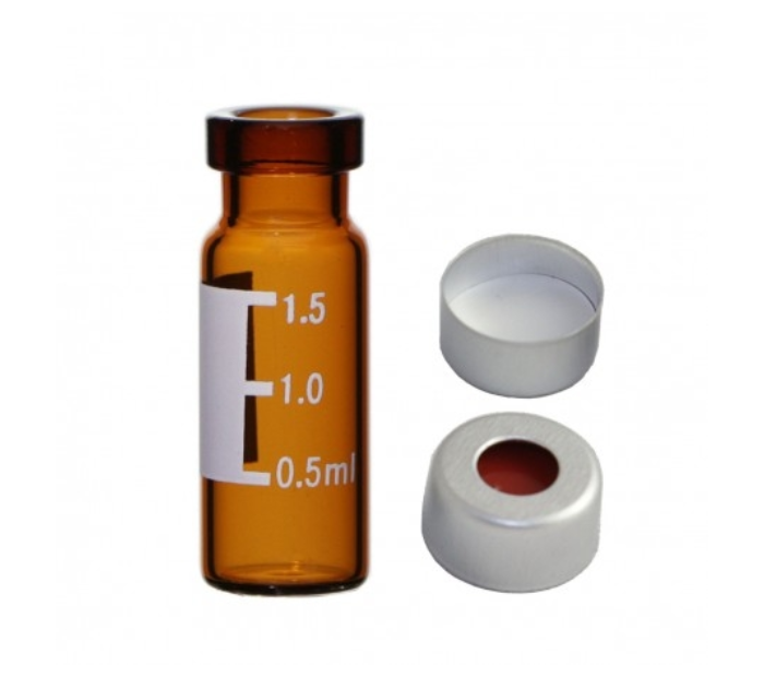 Amber Crimp Top Glass Chromatography Vials